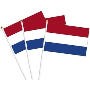 50 stuks fans juichende vlag 14*21 cm Nederlandse vlag hand golf vlag