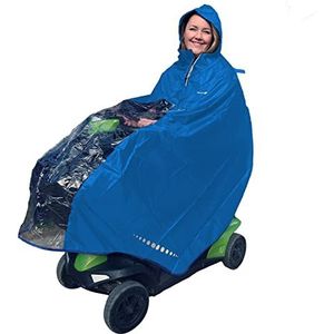 GOTITA - Waterdichte poncho voor elektrische rolstoel/scooter - regenjas voor elektrische rolstoel - Italiaans design - elektrische maat/scooter L (Lichtblauw)