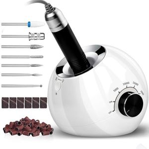Nagelfrees, geüpgraded, professionele nagelfrees, 35.000 omw/min, voor gelnagels, acrylnagels, manicure-/pedicureset, elektrisch, elektrische nagelvijlset met keramische freesbit en 5 opzetstukken