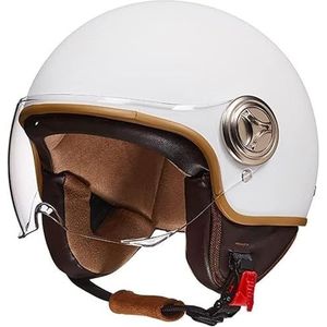 Scooterhelm, Jethelm, Bromfietshelm, Heren en Dames, Jethelm met Zonneklep, DOT/ECE Gecertificeerde Scooterhelm, Motorhelm, Jethelm met Vizier A