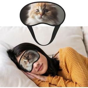 Pluizig, schattig kattenoogmasker om te slapen, zacht satijnen slaapschaduwhoes, blinddoek met elastische band, reizen, dutje, verduisterende oogschaduwhoes voor vrouwen en mannen