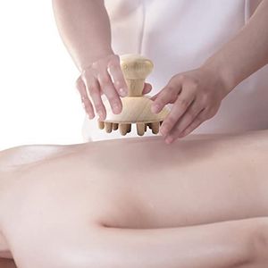Cellulitis Massager,Paddenstoel Massager Houten Massage Cup - Natuurlijke houten handmassager-lichaamsborstel voor vermindering van cellulitis en spierontspanning Anda-nl