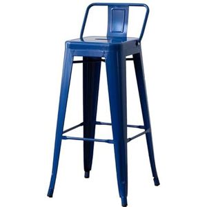 Barkruk, Moderne Eenvoudige Barkruk, Barstoel Met Rugleuning, Smeedijzeren Frame, Geschikt For Keuken, Lounge, Bar, Kantoor (Color : Royal Blue, Size : 40x40x93cm)