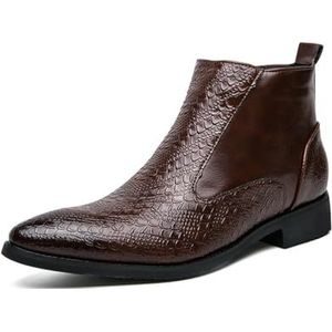 ZARAPLUS Heren Chelsea Boots Stijlvolle Casual Laarzen,Bruin,38 EU