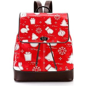 Gepersonaliseerde schooltassen boekentassen voor tiener kerst kous handschoenen bel, Meerkleurig, 27x12.3x32cm, Rugzak Rugzakken