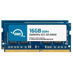 OWC 32 GB (2 x 16 GB) DDR4 RAM Compatibel met Synology DiskStation DS723+ en DS923+ NAS-systeem 2666MHz PC4-21300 CL19 ECC Ongebufferde SODIMM 2Rx8 1.2V Geheugenupgrade