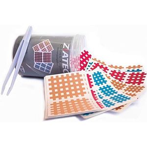 ZiATEC Cross Tapes with 102 | 204 | 306 plasters, ZiATEC Tape Protection case + Tweezers, acupunture Patches, Pain Relief plasters, Sizes:aid kit, Color:Mix - 306 Pieces