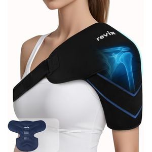 REVIX Schouder Ice Pack Wrap, Ice Shoulder Brace voor Rotator Manchet en Arm, Herbruikbare Gel Cold Therapy Wrap voor verlichting van ongemak en spierontspanning, gemakkelijk te dragen en te
