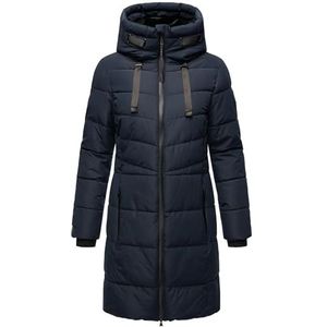MARIKOO Natsukoo XVI Winterjas voor dames, warme gewatteerde jas, lang, met capuchon, XS-XXL, Donkerblauw, M