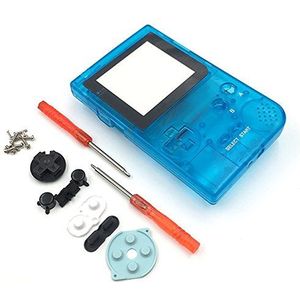 Volledige behuizing Case Cover Shell voor Nintendo Gameboy Pocket GBP Game Shell Case met knoppen Schroeven Kit - Helder Licht Blauw