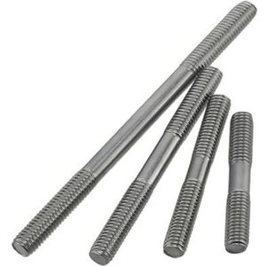 Dubbele schroef van koolstofstaal, 7 stuks M4 90mm dubbele kop dubbele eindschroef 30mm draad 304 roestvrij staal hanger blot stud