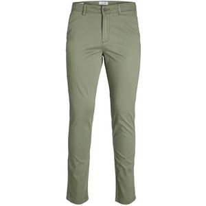 Heren JACK & JONES Chino Broek Stretch Pantalon Smal Model - Slim Fit Look JPSTMARCO JJBOWIE., Colour:Green, Pant Size:31W / 32L, Beenlengte:L32