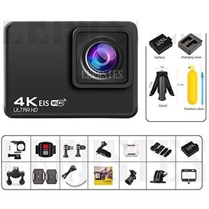 Actiecamera, Actie Camera 4K 60fps/30fps Met Afstandsbediening Scherm Waterdichte Sport Camera Drive Recorder Sport Camera Helm,Buiten, Sport, Video(With 64G Card,Action Camera-C)