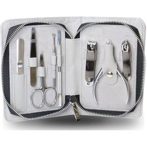 Rui Smiths Pro Roestvrij Staal 8-Delige Manicure Kit Voor Thuis En Salon Met Professionele Precisie Nagelriem Nipper En Metalen Pusher Style No. 105