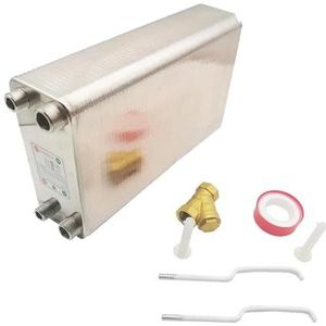 100 platen roestvrijstalen warmtewisselaar met gesoldeerde platen, waterverwarmer SUS304,Zwaar uitgevoerd(Same Side)