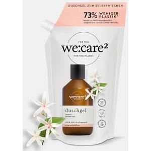 we:care² Douchegel navulzak 500 ml jasmijn/groene thee - duurzame en veganistische douchegel navulverpakking zonder siliconen, parabenen en microplastic