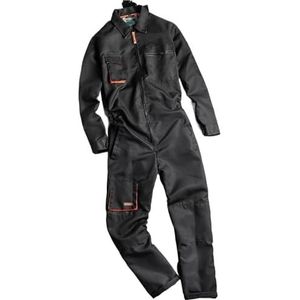 Veiligheidsoveralls, Werkoveralls Werkkleding for mannen en vrouwen Laspak Auto(Black,L)
