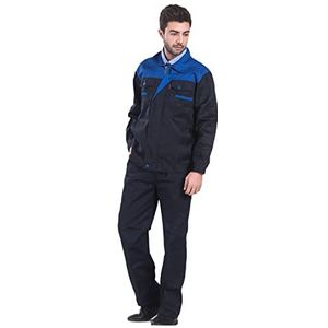 Veiligheidsoveralls, Werkkleding for heren Jas en broek(Navy and Blue,M)