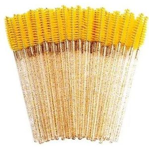 Wimper Mascara-Pack van 100|Wimper borstel Lash Extension Wands|Mascara Wand Eye Brow Spooly Wimper Borstel|Make-up Make Up (Geel)