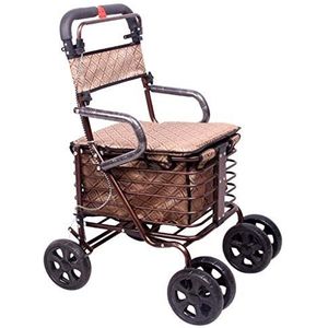 Walker Ouderen Winkelwagen Opvouwbaar Kan De Ouderen Trolley Helper meenemen om te reizen Winkelwagen Met Seat Wheel Walker Gift Comfortable anniversary