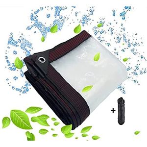 Bcbig Transparant zeil met oogjes, waterdicht afdekzeil, doorzichtig, voor zijpanelen, paviljoen, buiten, tuinmeubelen, tent of tuin, 2 x 1 m