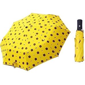 Paraplu Stormparaplu Paraplu Volautomatische Paraplu Zonnebrandcrème Anti-Uv Paraplu Drievoudig Cartoon Regenparaplu Opvouwbaar Waterdichte Paraplu(Color:Yellow)