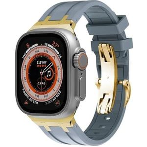 INSTR Rubberen Band Voor Apple Horloge Ultra 2 49mm Serie 9 8 7 45mm Zachte Sport Band Voor iWatch 6 5 4 SE 44mm 42mm Siliconen Armband(Color:Gray gold,Size:For 38mm 40mm 41mm)