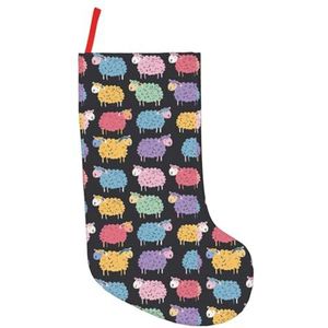 Leuke Kleurrijke Schapen Cartoon Patroon Print Kerst Kousen,Vakantie Party Decoraties