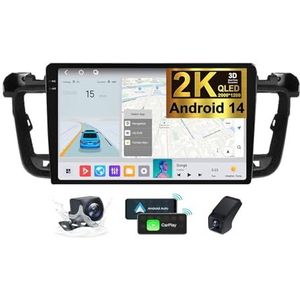 Android 14 QLED Autoradio voor Peugeot 508 508SW 2011-2018 - Ingebouwde DSP/Carplay/Android Auto - Camera + DVR - 9,5 inch 2 Din - Stuurbediening - FM RDS DAB Radio - Bluetooth(2K M200S)