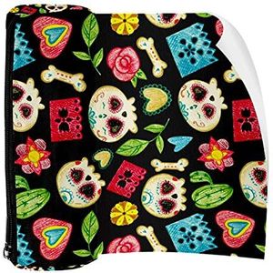 Potlood Case Dia De Muertos Suiker Skull Pouch Bag Pen Rits Tas voor Kantoorartikelen Reizen School Student Supplies