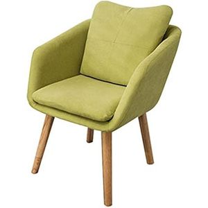 GEIRONV 1 Stuk Eiken Poten Moderne Eetkamerstoel,Flanel Bureaustoel 50×50×73cm Slaapkamer Balkon Woonkamer Studeerkamer Fauteuil Eetstoelen (Color : Green, Size : 50x50x73cm)