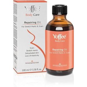 Yoffee - Herstellende olie - Massageolie, 100% natuurlijk, voor striae-en littekenverwijdering, geschikt tijdens zwangerschap en borstvoeding, Vegan, 100 ml.