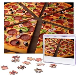 Pizza 3D-puzzels gepersonaliseerde puzzel 500 stukjes legpuzzels van foto's foto puzzel voor volwassenen familie (51,8 cm x 38 cm)