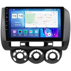 9 inch touch screen multimedia speler bluetooth autoradio voor Jazz city 2002-2007 Android 12.0 Car Stereo gebouwd carautoplay ondersteuning stuurwielbediening wifi 4g gps navigatie (Size : 4+WIFI+4G