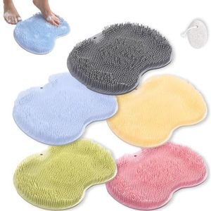 Rufenpurify Siliconen douchevoetschrobbermat, Solespa handsfree siliconen voetschrobbermat, Shopellox voetschrobbers met antislip zuignappen en afvoergaten, gemakkelijk schoon te maken (5 stuks)