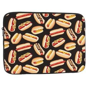 Fun Food Hot Dogs Laptop Sleeve Case Mode Lichtgewicht Notebook Computer Tas Shockproof Laptop Case Cover Aktetas Draagtas voor Vrouwen Mannen 17 inch