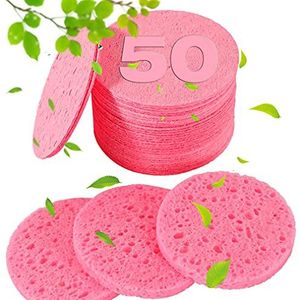 METUUTER 50 stuks gecomprimeerde gezichtssponzen voor schoonheidsspecialisten - 100% natuurlijke cellulose gezichtsspons professionele cosmetische spa-sponzen voor gezichtsreiniging, massage