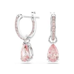 Swarovski Attract Oorhangers, Pear-slijpvorm, Roze, Rodium toplaag