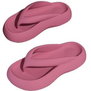 Glijbanen, 4cm dikke EVA slippers for dames zomer binnen buiten strand sandalen,Huispantoffels(Purple,41 EU)