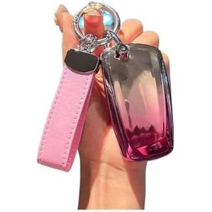 Sleutelbehuizing houder TPU Autosleutel Case Cover Shell Fob Voor BMW F30 F31 F32 F34 F20 F21 F07 F10 1 3 5 7 Serie X1 X3 G01 X4 G02 X5 F15 F16 M3 M4 Sleutelbehuizing(B-pink chain)