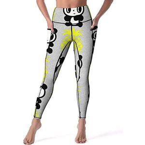 Panda Ananas Yogabroek voor dames, hoge taille, buikcontrole, workout, hardlopen, leggings, S