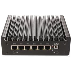 HSIPC Alder Lake Pentium Gold 8505 Quad Core Firewall Micro Appliance, Mini PC, Router Met 8G 256G 6*i226-V RJ45 AES-NI Compatibel Met Pfsense Opnsense