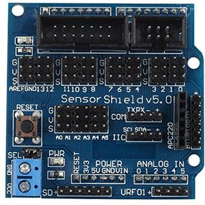 HALJIA Sensor Shield V5.0 Uitbreidingskaart Compatibel met Arduino UNO MEGA R3 2560 Duemilanove Robot V5.0 Uitbreidingsmodule