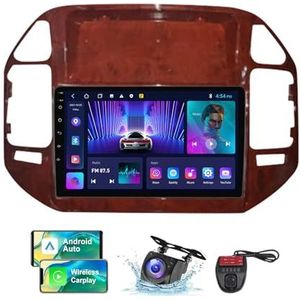 Android 13 Autoradio 2 DIN Compatibel met Mitsubishi Pajero 3 V70 V60 1999-2006 9 Inch Screen Carplay en Android Auto met Bluetooth/FM RDS/Bediening op het stuur/Achteruitrijcamera(B,NF-2)
