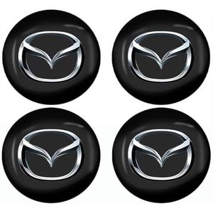 4 stuks autonaafdoppen voor Mazda CX-50 CX-60 2022 2023 56mm autonaafdoppen wieldoppen vervangende wieldoppen stickers