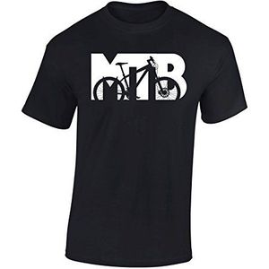 (A) Fiets T-shirt heren: MTB - Sport T-shirts heren, Zwart - MTB, S