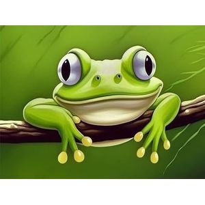 Bimkole 5D Diamond Painting Kits Frog Plant, DIY Diamant Schilderij Kit Animal Full Ronde Boor Crystal Strass Kruissteek Diamond Painting Foto's Voor for Home Wall Decoratie 30x40cm