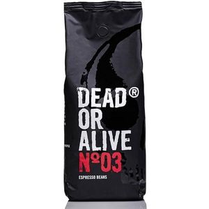 DEAD OR ALIVE Espresso NR3 Koffiebonen - Extra sterke cafeïne Langzaam geroosterde Italiaanse blend - Pure Robusta, Fijnste Crema - Cadeau voor Java Lovers - Zak van 1kg