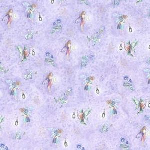 Melody Jane Poppenhuis Fairy Folk Lila Miniatuur Print Slaapkamer Wallpaper1:12 Schaal