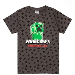 Minecraft T-shirt Jongens Kids Creeper Korte Mouw Gray Top Merchandise 6-7 jaar